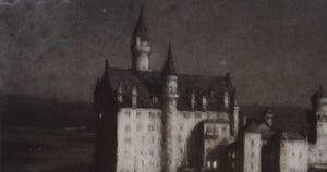Percival Gaskell Neuschwanstein Castle Mezzotint 1913
