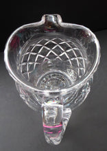 Load image into Gallery viewer, LARGE Vintage Stuart Crystal Lemonade or Water Jug. With simple criss-cross pattern (STU 34).  Height 6 1/2 inches
