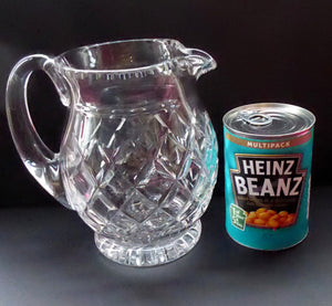 LARGE Vintage Stuart Crystal Lemonade or Water Jug. With simple criss-cross pattern (STU 34).  Height 6 1/2 inches