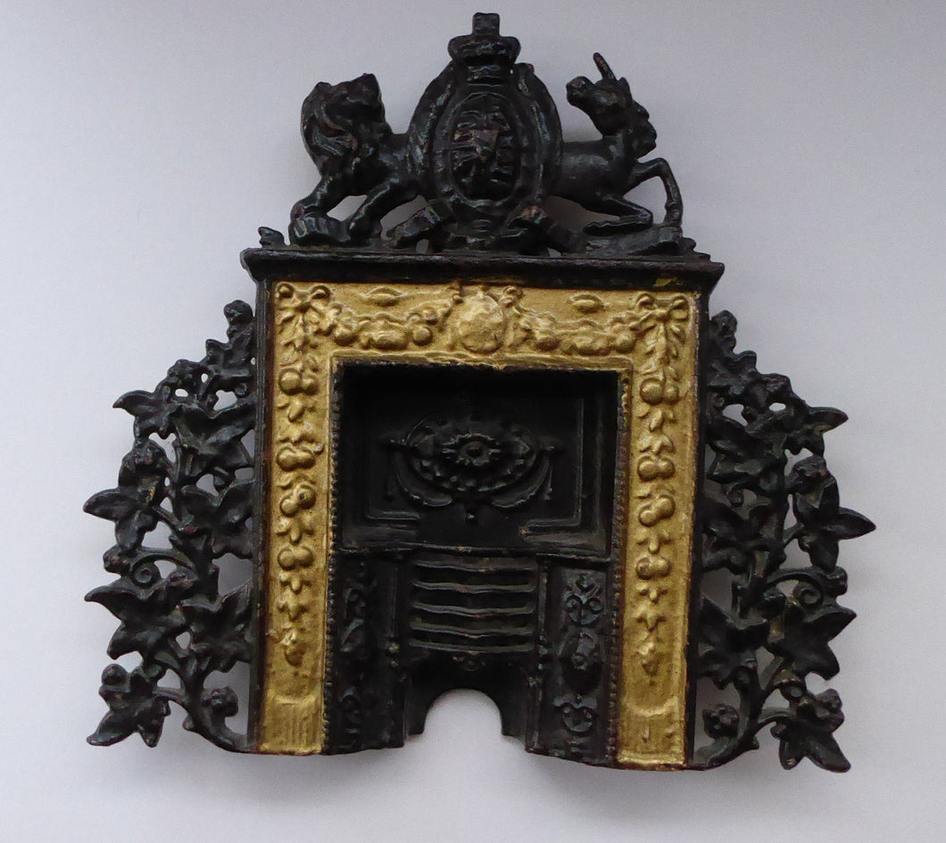 Antique Miniature Cast Iron Fireplace Greenlees Glasgow