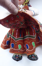 Load image into Gallery viewer, Large 1950s MARIA HELENA Cloth Doll. Beautiful Polish Costume Doll with Red Felt Beautifully Embroidered Skirt
