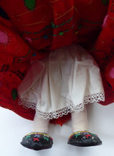 Load image into Gallery viewer, Large 1950s MARIA HELENA Cloth Doll. Beautiful Polish Costume Doll with Red Felt Beautifully Embroidered Skirt
