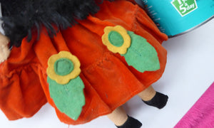 VINTAGE Norah Wellings Spanish Senorita Doll with Yellow Sombrero Hat. 11 inches with Original Cloth Tag