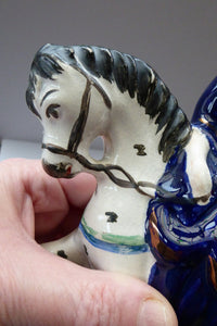 Gorgeous & Rare Pair of STAFFORDSHIRE FIGURES. The Duke and Duchess of Cambridge on Horseback