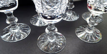 Load image into Gallery viewer, 6 EDINBURGH CRYSTAL Matching HIGHLAND Pattern 1950s Sherry or Liqueur Glasses. Each with Etched Signature: 4 1/2 inches
