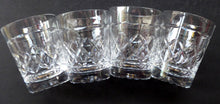 Load image into Gallery viewer, Set of FOUR Vintage TUDOR Crystal Whisky Glasses or Tumblers. Classic 1970s Brandon Pattern
