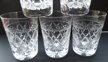 Load image into Gallery viewer, Set of FIVE Vintage STUART Crystal Whisky Glasses or Tumblers. Possibly Cheltenham Pattern
