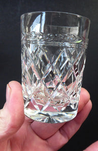 Set of FIVE Vintage STUART Crystal Whisky Glasses or Tumblers. Possibly Cheltenham Pattern