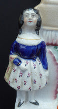 Load image into Gallery viewer, STAFFORDSHIRE Figurine. Very Rare Model of a Punch and Judy Show; Judy and her Baby, c 1850s
