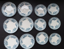 Load image into Gallery viewer, TWELVE Antique BISHOP &amp; STONIER Miniature Child&#39;s Nursery Ashley Pattern Plates;  c 1880. Two Sets of Six
