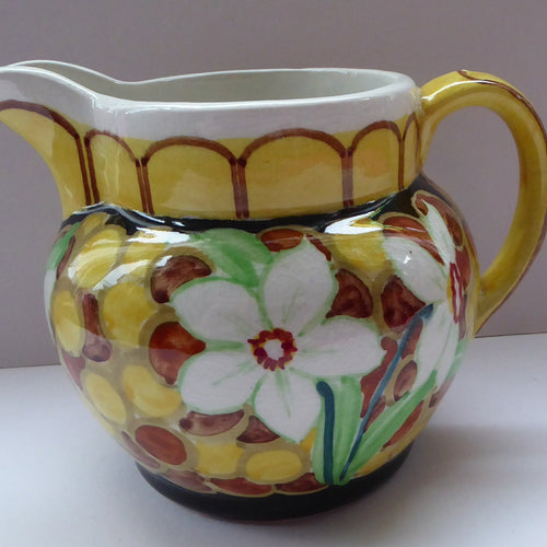 Sweet Little 1920s BOUGH Ceramic Miniature Jug. Pretty Hand Painted Floral Design