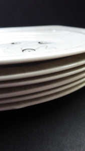1950s MIDWINTER Set of SIX Dessert Plates. Collectable FANTASY Pattern. Designed by Jessie Tait in 1953