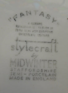 1950s MIDWINTER Set of SIX Dessert Plates. Collectable FANTASY Pattern. Designed by Jessie Tait in 1953