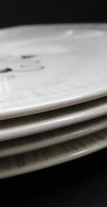1950s MIDWINTER Set of FOUR Dinner Plates. Collectable FANTASY Pattern. Designed by Jessie Tait in 1953