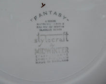 Load image into Gallery viewer, 1950s MIDWINTER Set of FOUR Dinner Plates. Collectable FANTASY Pattern. Designed by Jessie Tait in 1953
