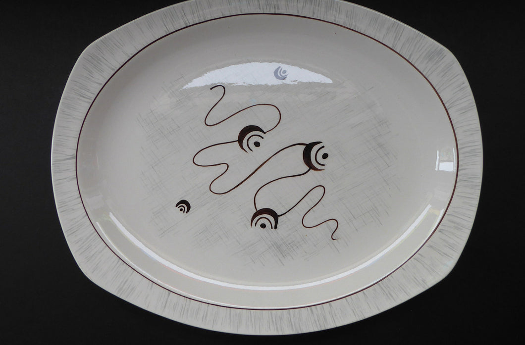 1950s MIDWINTER Large Serving Platter or Plate. Collectable FANTASY Pattern. Designed by Jessie Tait in 1953
