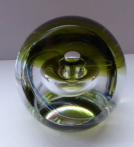 SCOTTISH Caithness Glass LIMITED EDITION Paperweight: Chrysalis by Margot Thomson; 1991
