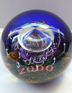 LIMITED EDITION Scottish Caithness Glass Paperweight: MILLENNIUM Voyager by Colin Terris; 2000