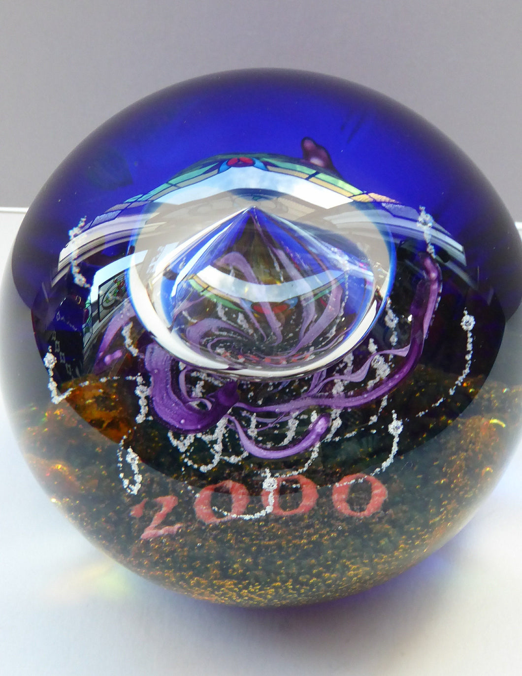 LIMITED EDITION Scottish Caithness Glass Paperweight: MILLENNIUM Voyager by Colin Terris; 2000