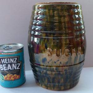 Antique Morrison & Crawford, Kirkcaldy (Rosslyn) Pottery SUGAR Barrel Jar