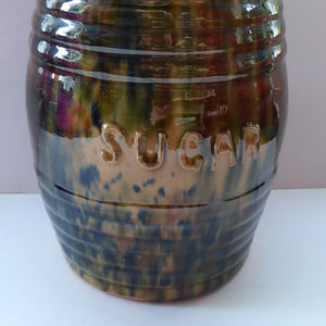 Antique Morrison & Crawford, Kirkcaldy (Rosslyn) Pottery SUGAR Barrel Jar