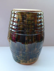 SCOTTISH POTTERY. Antique Morrison & Crawford, Kirkcaldy (Rosslyn) Pottery SUGAR Barrel Jar