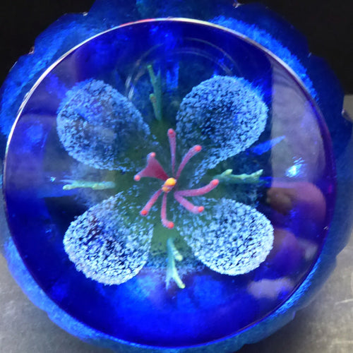 Scottish Glass. Caithness Glass Paperweight. Sapphire Chasm by Helen MacDonald