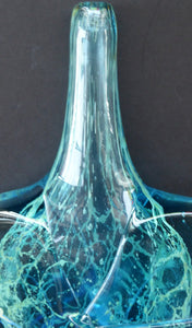 1970s Vintage Mdina Glass Fish or Axe Head Vase. Rare Smaller Example. Height 6 1/4 inches
