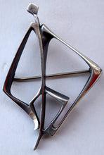 Load image into Gallery viewer, NORWEGIAN SILVER Brooch by Gudmund Elvestad for Jacob Tostrup. Fabulous Abstract Design; 1960s
