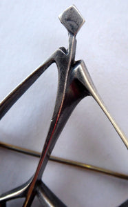 NORWEGIAN SILVER Brooch by Gudmund Elvestad for Jacob Tostrup. Fabulous Abstract Design; 1960s