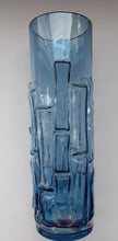 Load image into Gallery viewer, SCANDINAVIAN Glass Vase. Aseda Glasbruk, Swedish Sapphire Glass Bark Vase. Designed by Bo Borgstrom; 1960s

