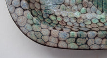 Load image into Gallery viewer, STUDIO POTTERY Heavy Dish or Platter with Srange Fish Design. The Decoration all made of dots to resemble shagreen. Fully signed to the rear
