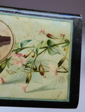 Load image into Gallery viewer, Antique 19th Century MAUCHLINE Ware Black Lacquer Box. Souvenir Box: Image of Linlithgow Palace and Victorian Flowers
