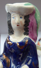 Load image into Gallery viewer, Gorgeous &amp; Rare Pair of STAFFORDSHIRE FIGURES. The Duke and Duchess of Cambridge on Horseback

