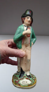 Antique Temperence Figure Double Sided Man Water and Gin
