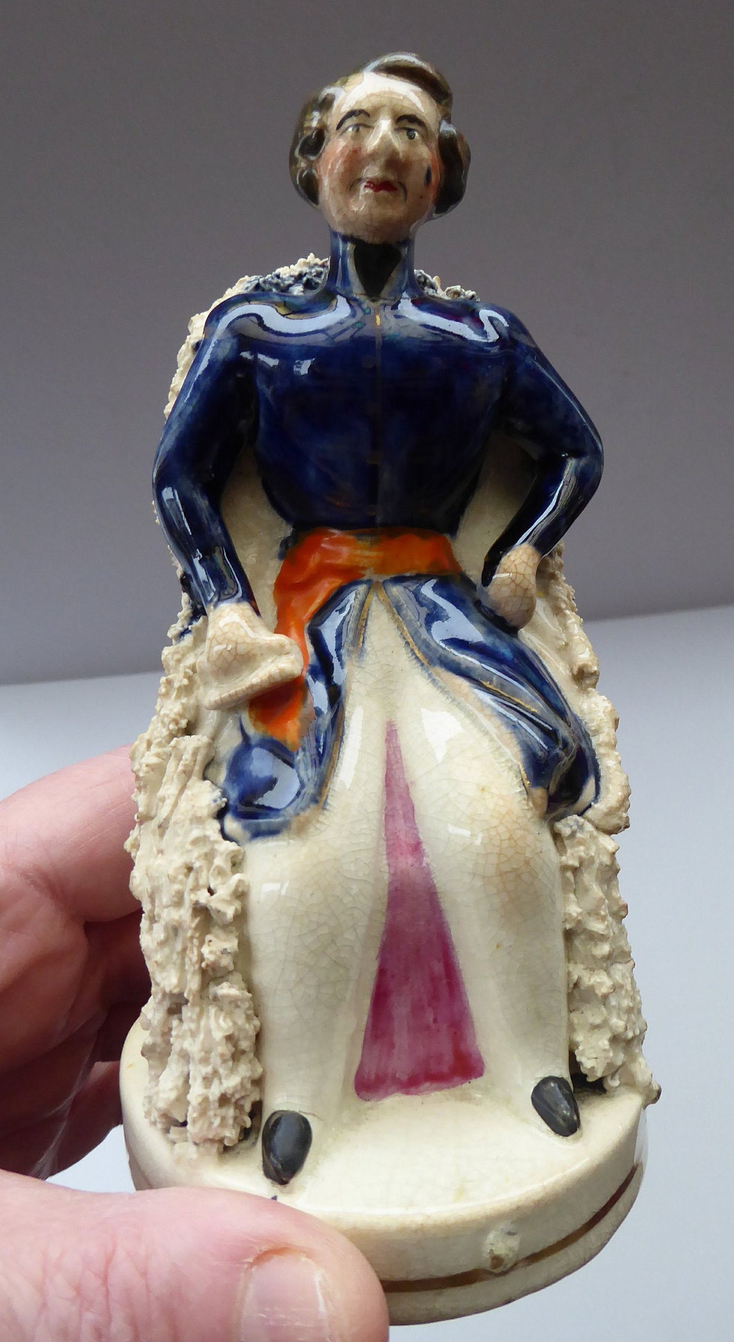 Very Rare Prince Albert Miniature Figurine. A GENUINE Antique 19th Century STAFFORDSHIRE FIGURE; c 1845