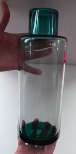 RARE 1950s DANISH Holmegaard Art Glass Bottle Shaped Vase by Per Lutken. Etched signature to the base. 11 inches