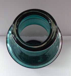 RARE 1950s DANISH Holmegaard Art Glass Bottle Shaped Vase by Per Lutken. Etched signature to the base. 11 inches