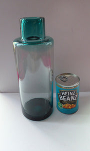 RARE 1950s DANISH Holmegaard Art Glass Bottle Shaped Vase by Per Lutken. Etched signature to the base. 11 inches