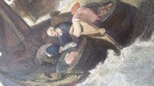 Antique 1830s Hand Coloured Engraving Burnet after Turner The Bridgewater Seapiece