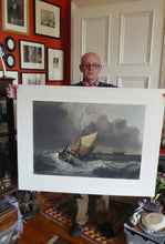 Load image into Gallery viewer, Antique 1830s Hand Coloured Engraving Burnet after Turner The Bridgewater Seapiece
