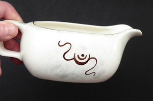 1950s MIDWINTER Gravy Boat or Jug. Collectable FANTASY PATTERN. Designed by Jessie Tait in 1953