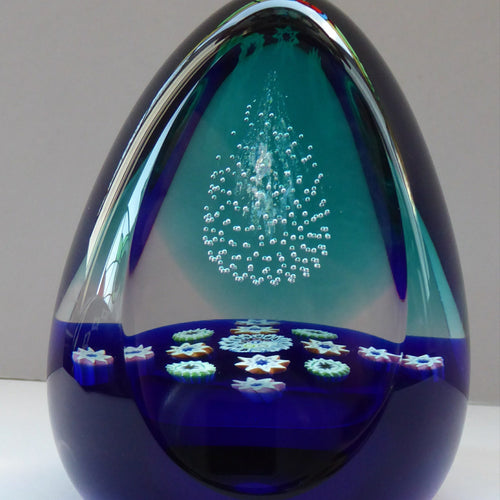 Caithness Whitefriars Glass Paperweight: MILLENNIUM by Colin Terris; 2000
