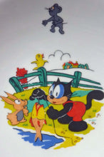 Load image into Gallery viewer, FELIX the CAT Shallow Bowl. RARE Vintage 1960s German Wintering Pottery Dish
