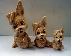 SET of THREE Vintage SYLVAC Rabbits: Complete Set of Rarer Thumper Lop Eared Model 5289, 5290, and 5291