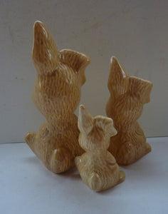 SET of THREE Vintage SYLVAC Rabbits: Complete Set of Rarer Thumper Lop Eared Model 5289, 5290, and 5291