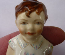 Load image into Gallery viewer, Beautiful 1950s Freda Doughty Royal Worcester Figurine: TOMMY 2913. Issue with brown hair, yellow shirt and blue shorts
