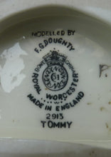 Load image into Gallery viewer, Beautiful 1950s Freda Doughty Royal Worcester Figurine: TOMMY 2913. Issue with brown hair, yellow shirt and blue shorts
