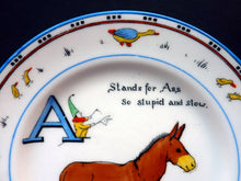 Load image into Gallery viewer, Extremely Rare Paragon Child&#39;s Tea or Side Plate. Animal Alphabet Series. &quot;A&quot; stands for Ass
