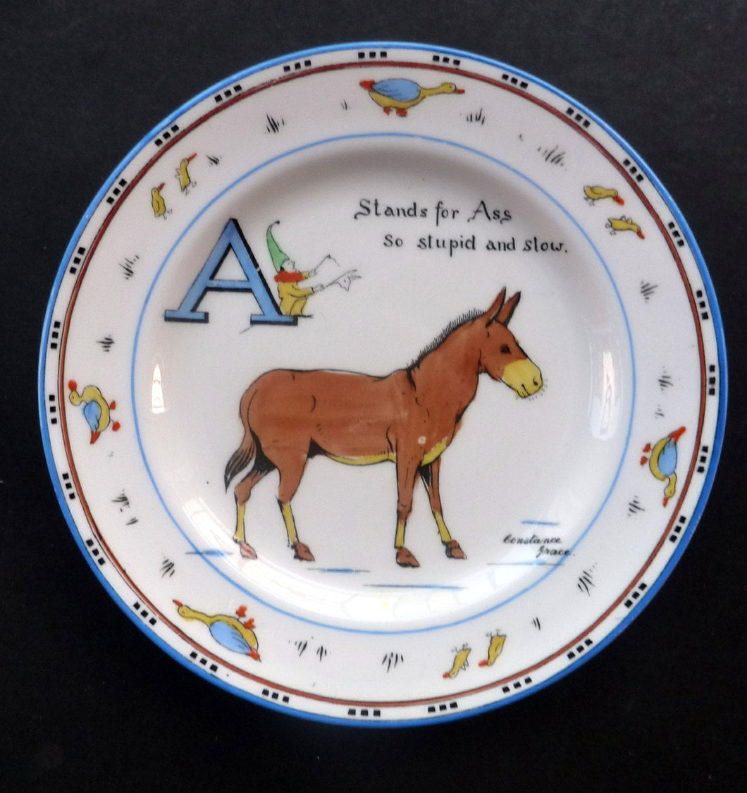 Extremely Rare Paragon Child's Tea or Side Plate. Animal Alphabet Series. 